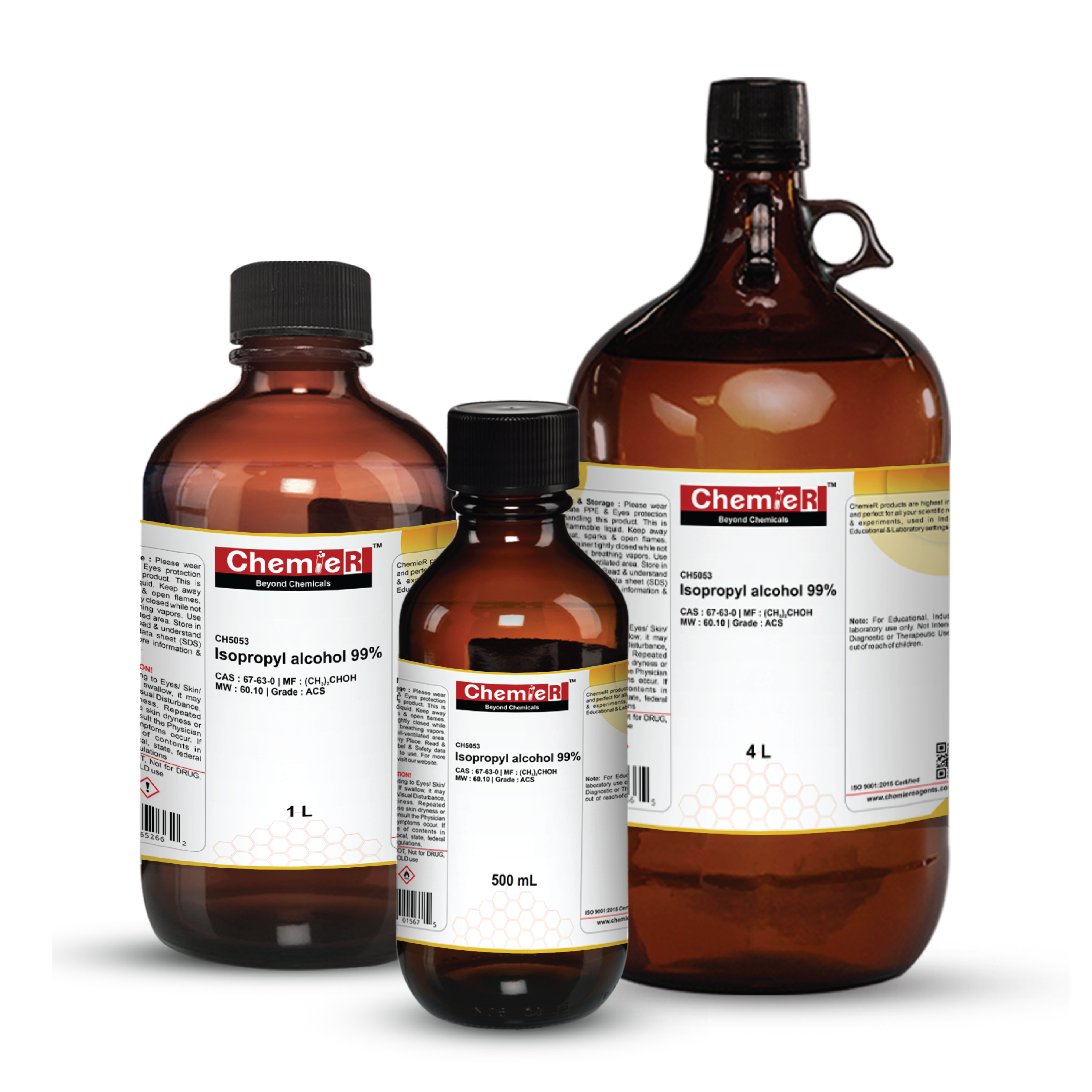ChemieR Isopropyl Alcohol, ACS-grade high-purity laboratory solvent for research and analysis in the USA